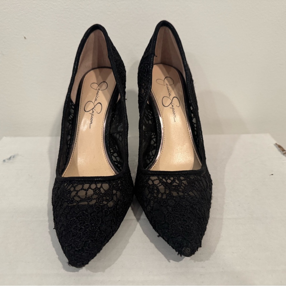 Jessica Simpson Black Lace Heels